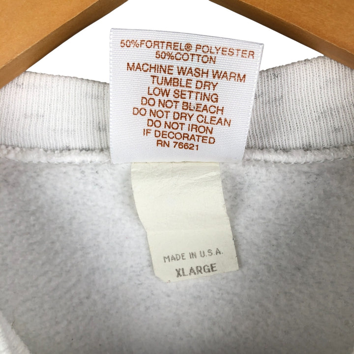 Vintage em college sweatshirt, made in the USA, men's size XL cotton pale white type Vintage Second Hand