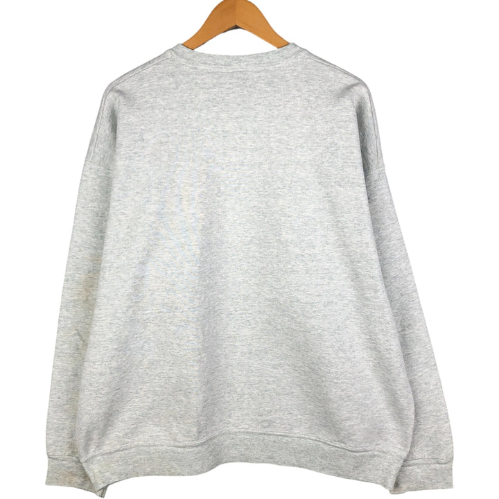 Vintage 90'S Fruit of the Loom triple print sweatshirt, made in the USA, men's size XXL cotton gray type Vintage Second Hand