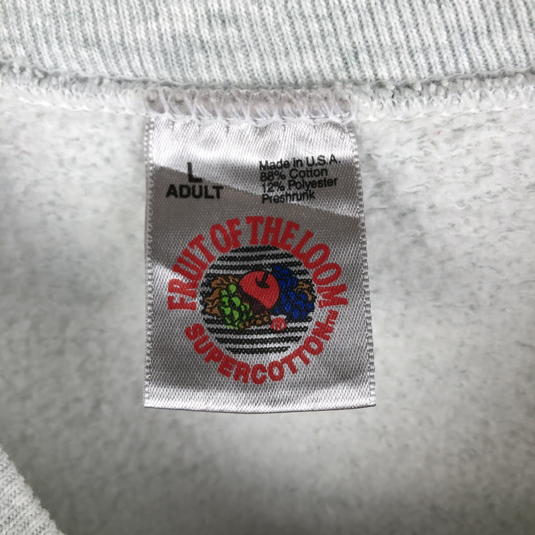 Vintage 90'S Fruit of the Loom triple print sweatshirt, made in the USA, size L, men's cotton gray type Vintage Second Hand