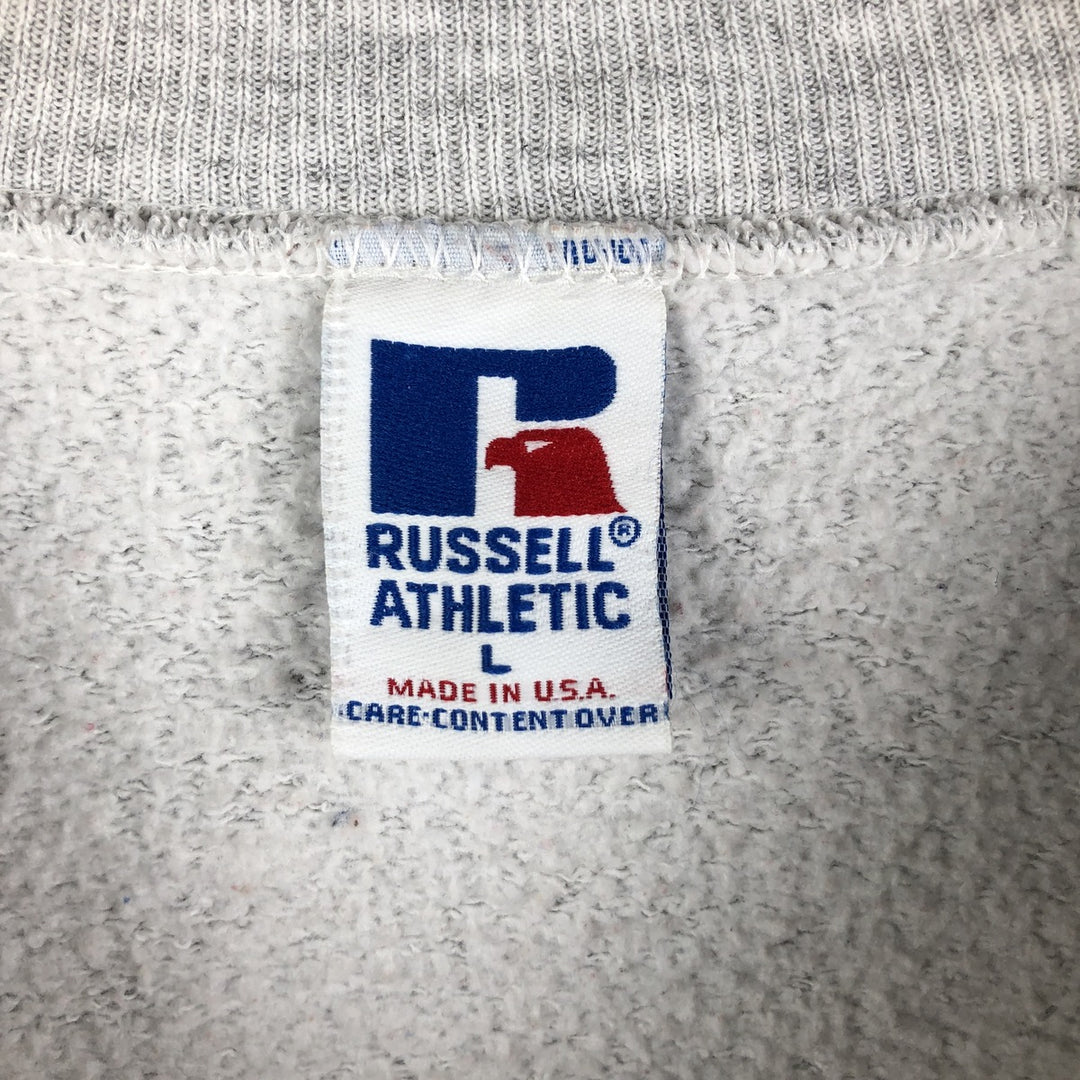 Vintage 90'S Russell ATHLETIC college sweatshirt, made in the USA, size L, men's cotton gray type Vintage Second Hand