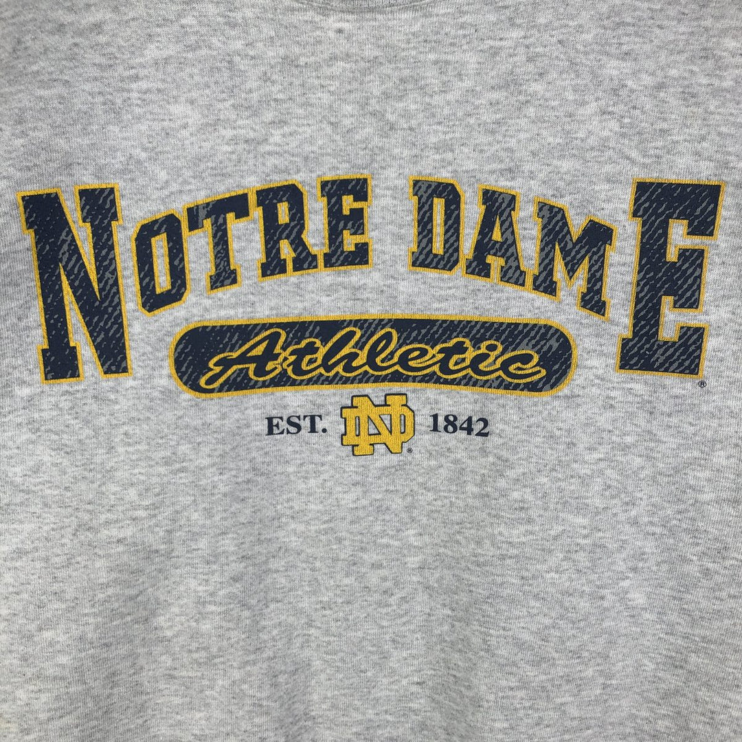 SAVVY NOTRE DAME University of Notre Dame 3-Panel Print Sweatshirt, Made in USA, Men's XL, Vintage cotton gray type Vintage Second Hand