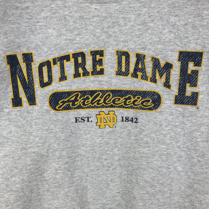 SAVVY NOTRE DAME University of Notre Dame 3-Panel Print Sweatshirt, Made in USA, Men's XL, Vintage cotton gray type Vintage Second Hand
