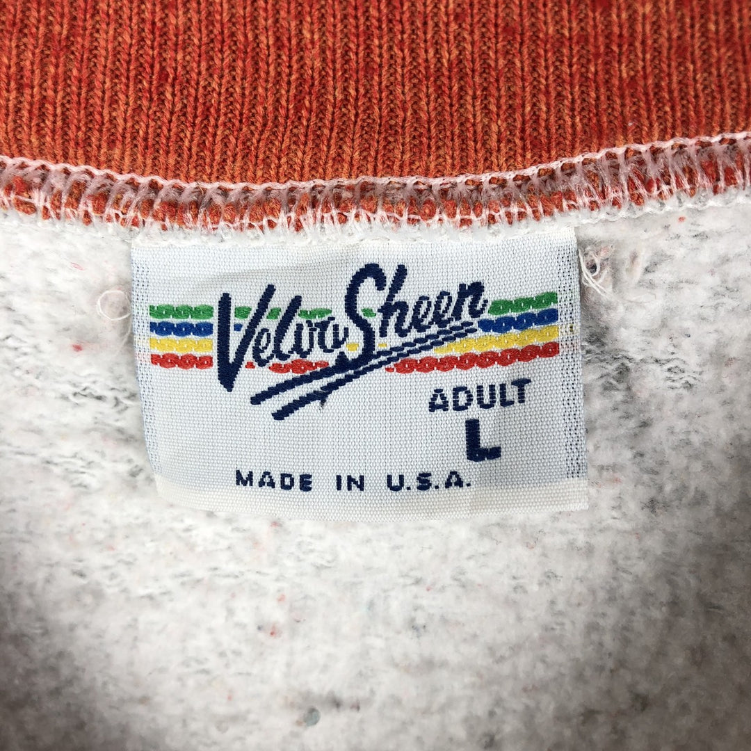 90'S Velva Sheen Triple Print College Sweatshirt, Made in USA, Men's Size L, Vintage cotton gray type Vintage Second Hand