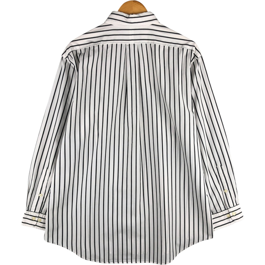 Ralph Lauren CUSTOM FIT long sleeve button down striped shirt men's XL size cotton white type Vintage Second Hand