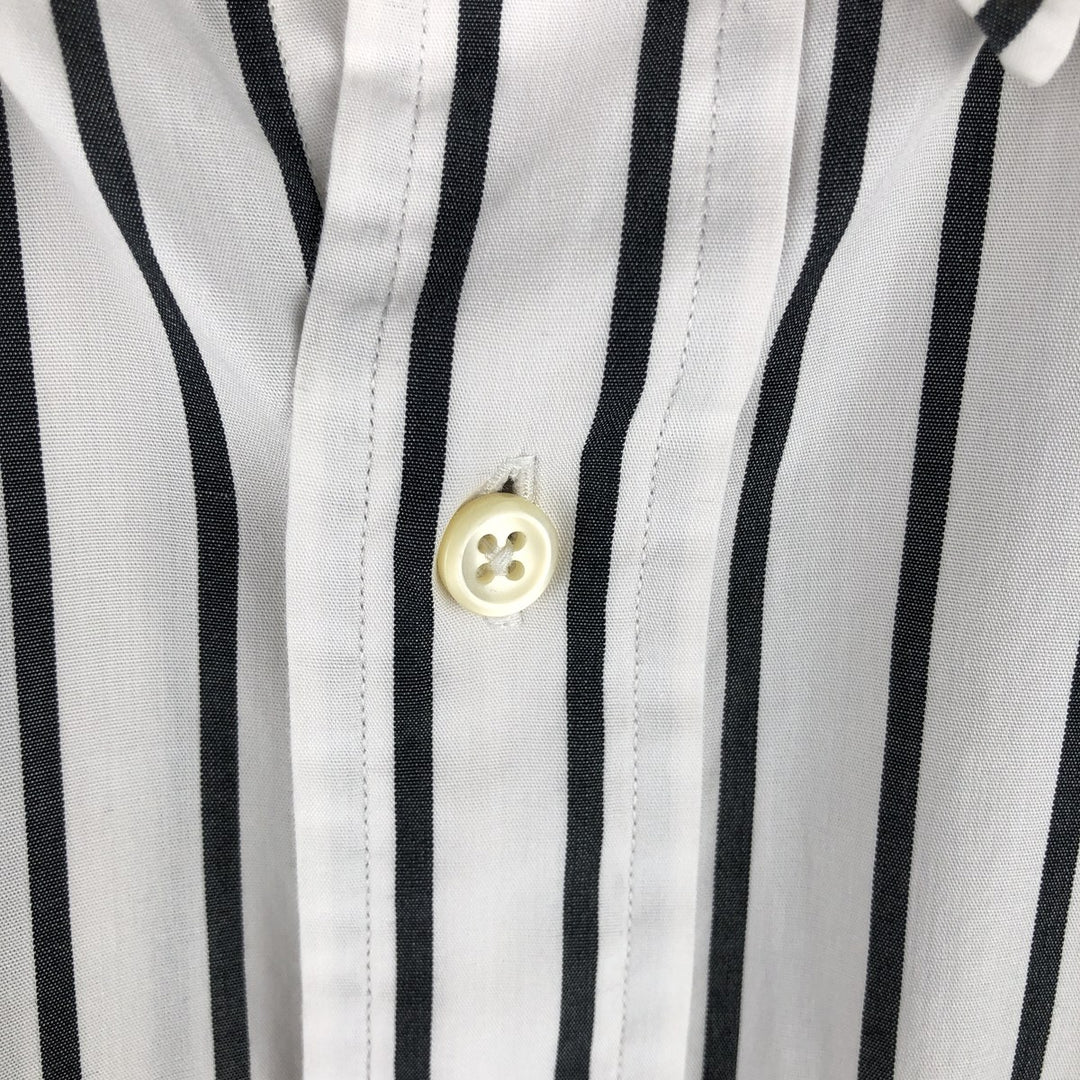 Ralph Lauren CUSTOM FIT long sleeve button down striped shirt men's XL size cotton white type Vintage Second Hand