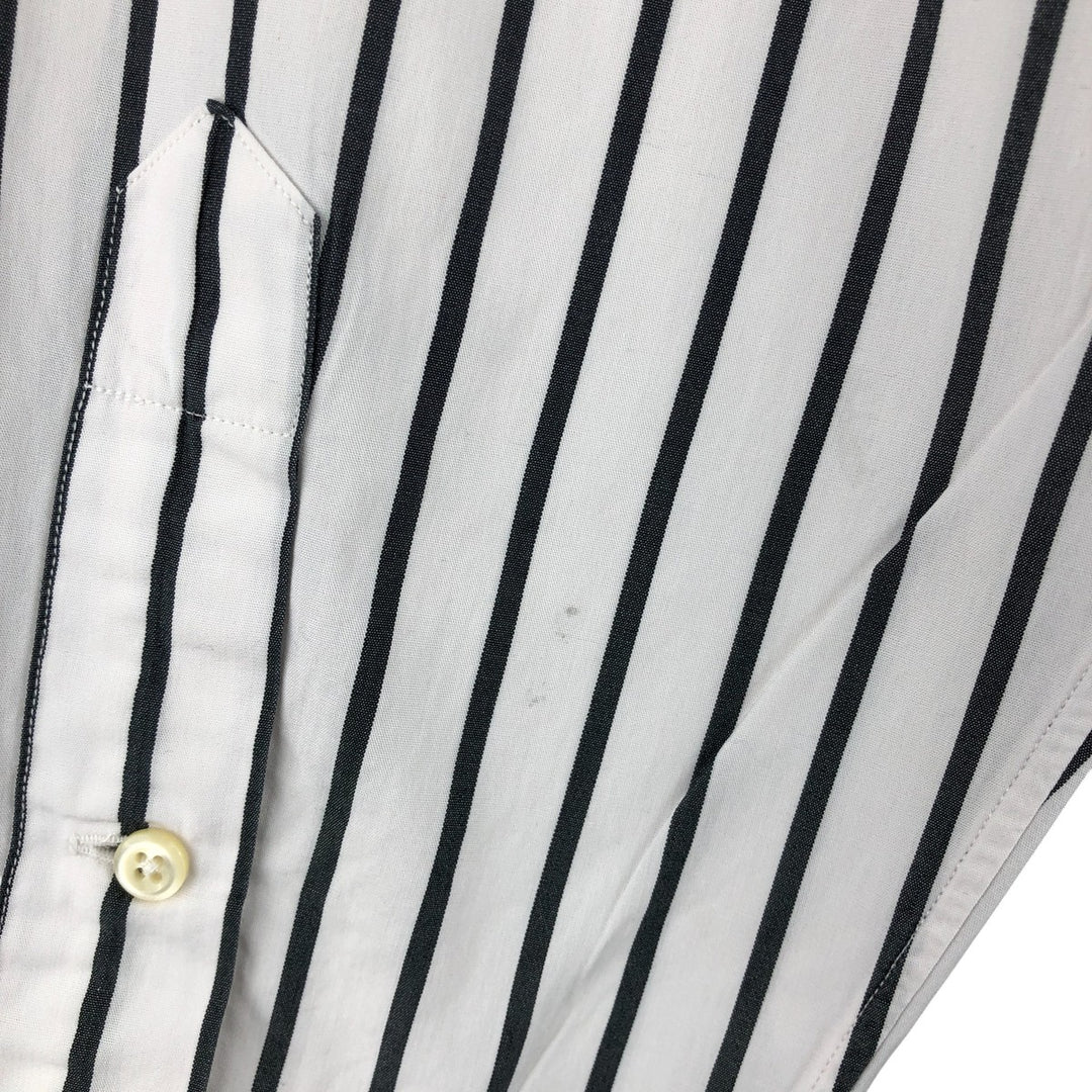Ralph Lauren CUSTOM FIT long sleeve button down striped shirt men's XL size cotton white type Vintage Second Hand