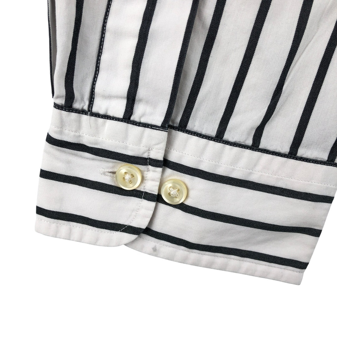 Ralph Lauren CUSTOM FIT long sleeve button down striped shirt men's XL size cotton white type Vintage Second Hand