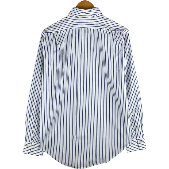 Ralph Lauren POLO by Ralph Lauren STANTON Classic Fit Long Sleeve Striped Shirt, Men's Size Medium cotton white type Vintage Second Hand
