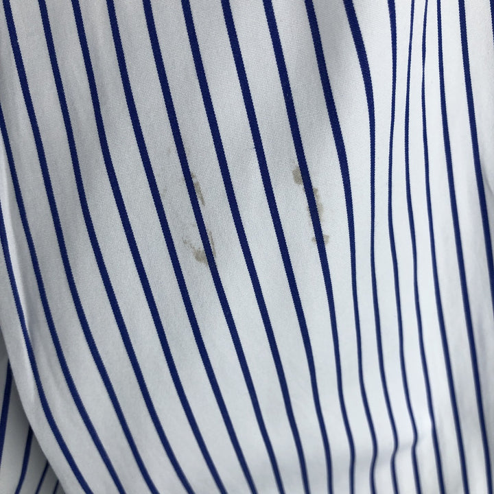 Ralph Lauren POLO by Ralph Lauren STANTON Classic Fit Long Sleeve Striped Shirt, Men's Size Medium cotton white type Vintage Second Hand