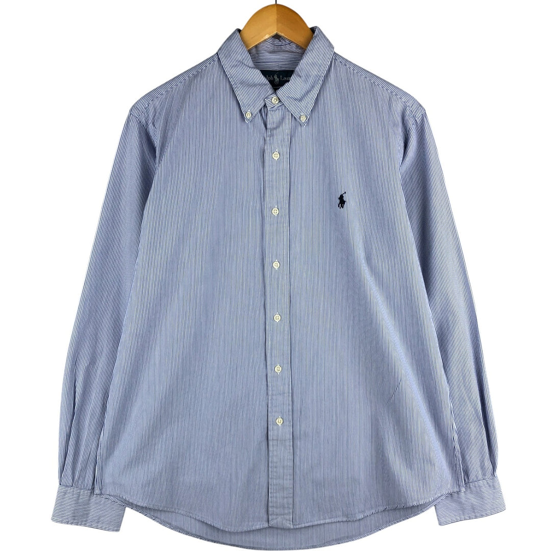 Ralph Lauren CUSTOM FIT long sleeve button down striped shirt men's size L cotton white type Vintage Second Hand