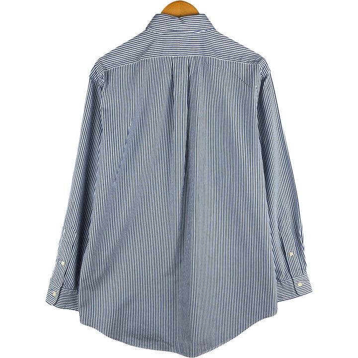 Ralph Lauren YARMOUTH Long Sleeve Button-Down Striped Shirt, Men's M Size cotton white type Vintage Second Hand