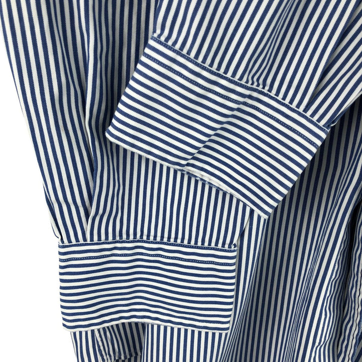Ralph Lauren YARMOUTH Long Sleeve Button-Down Striped Shirt, Men's M Size cotton white type Vintage Second Hand