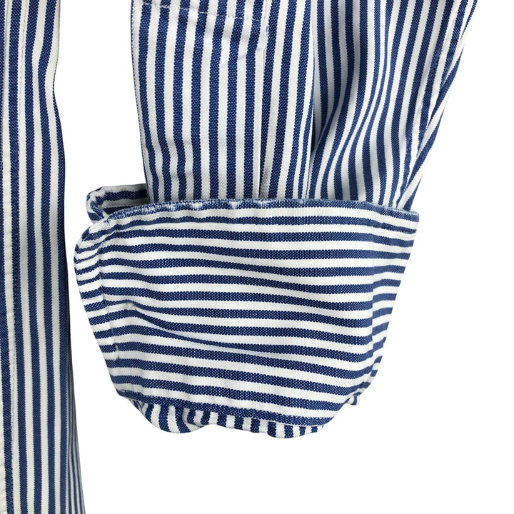 Ralph Lauren YARMOUTH Long Sleeve Button-Down Striped Shirt, Men's M Size cotton white type Vintage Second Hand