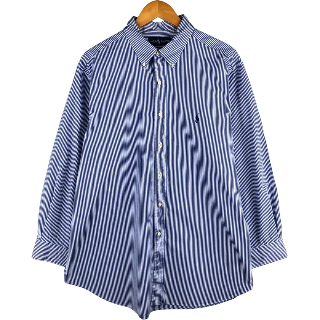 Ralph Lauren Classic Fit Long Sleeve Button Down Check Shirt Men's XL cotton Blue type light blue Vintage Second Hand