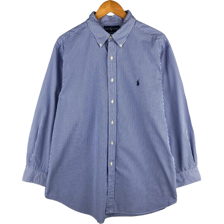 Ralph Lauren Classic Fit Long Sleeve Button Down Check Shirt Men's XL cotton Blue type light blue Vintage Second Hand