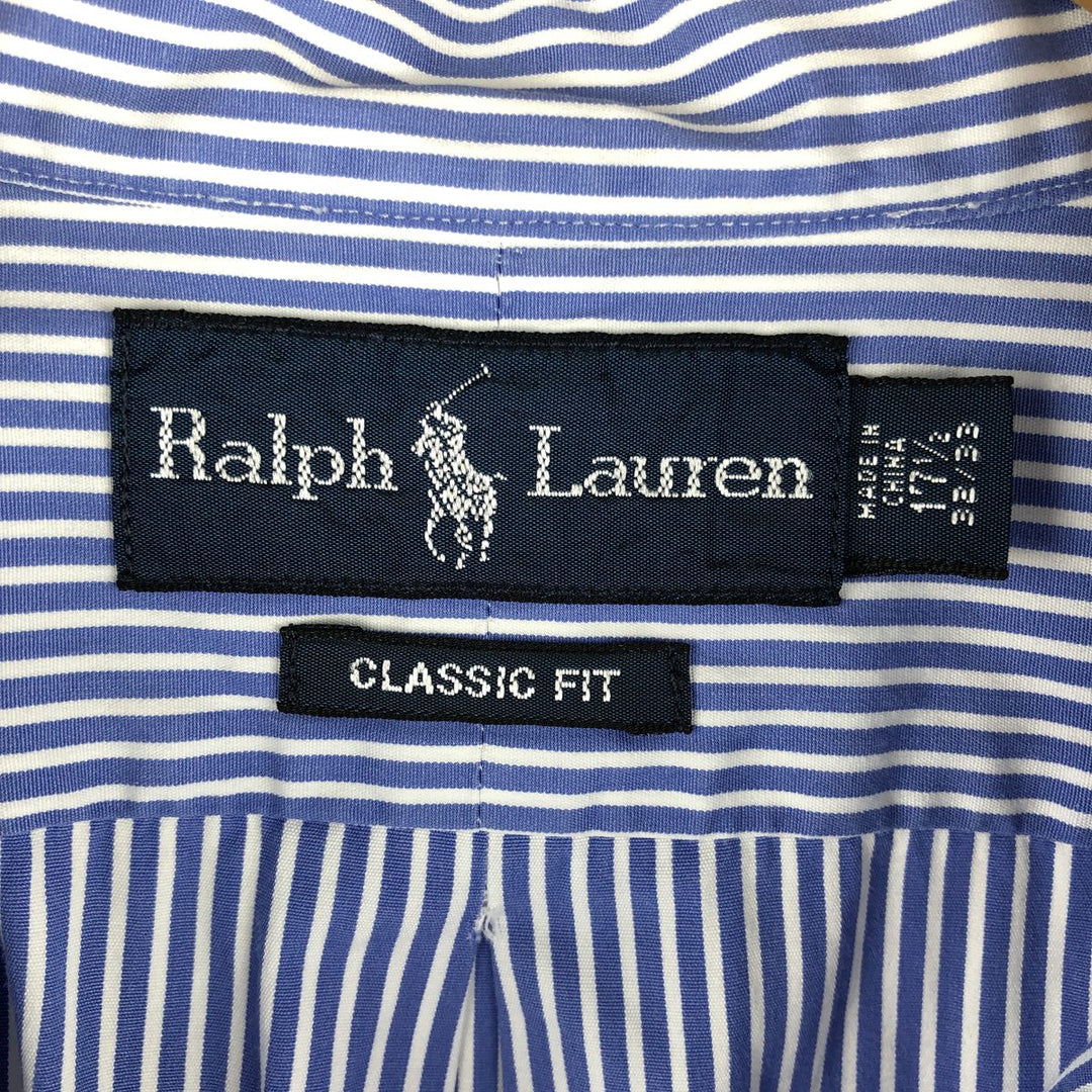 Ralph Lauren Classic Fit Long Sleeve Button Down Check Shirt Men's XL cotton Blue type light blue Vintage Second Hand