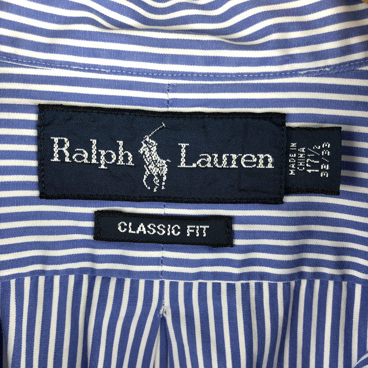 Ralph Lauren Classic Fit Long Sleeve Button Down Check Shirt Men's XL cotton Blue type light blue Vintage Second Hand