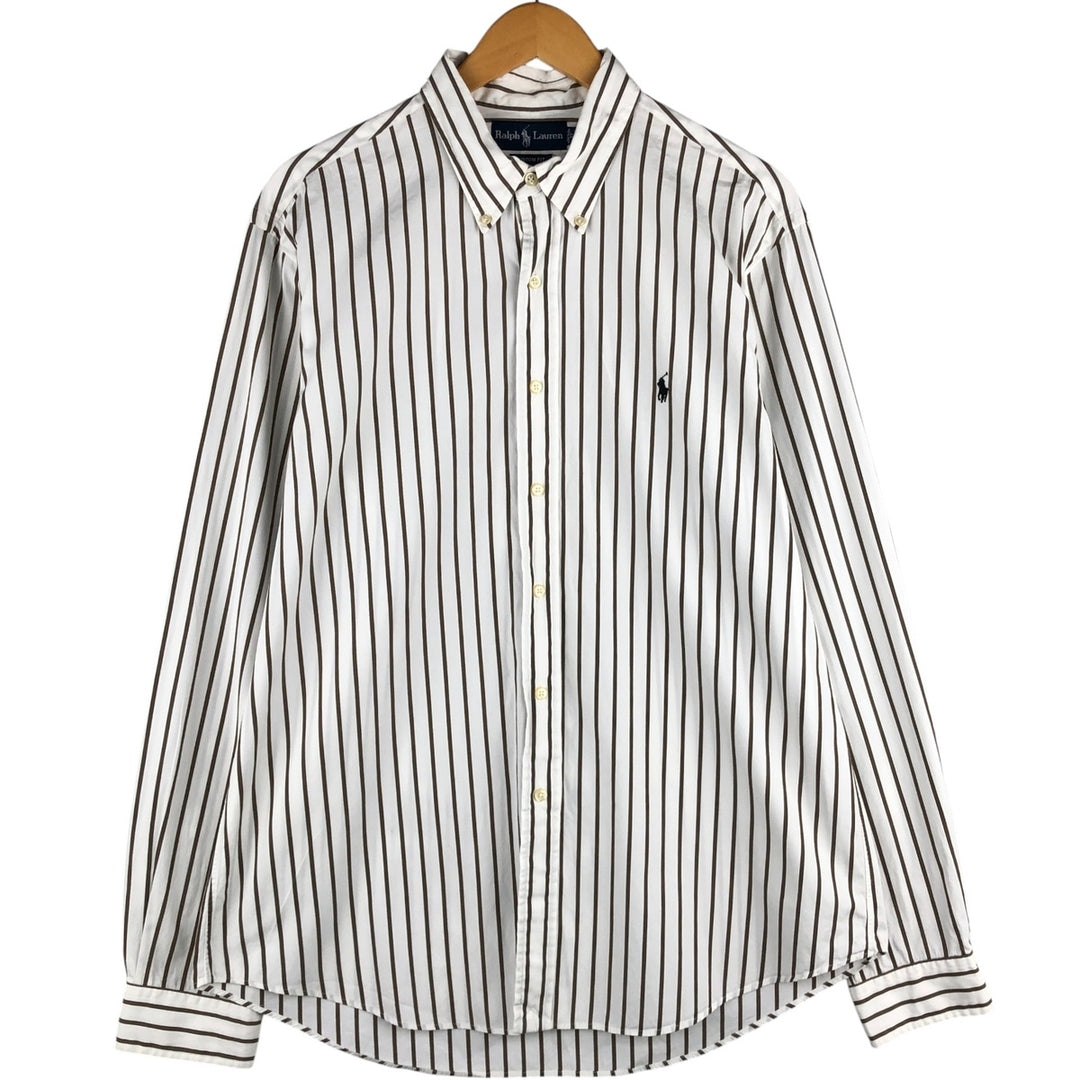 Ralph Lauren CUSTOM FIT long sleeve button down check shirt men's XL size cotton white type Vintage Second Hand
