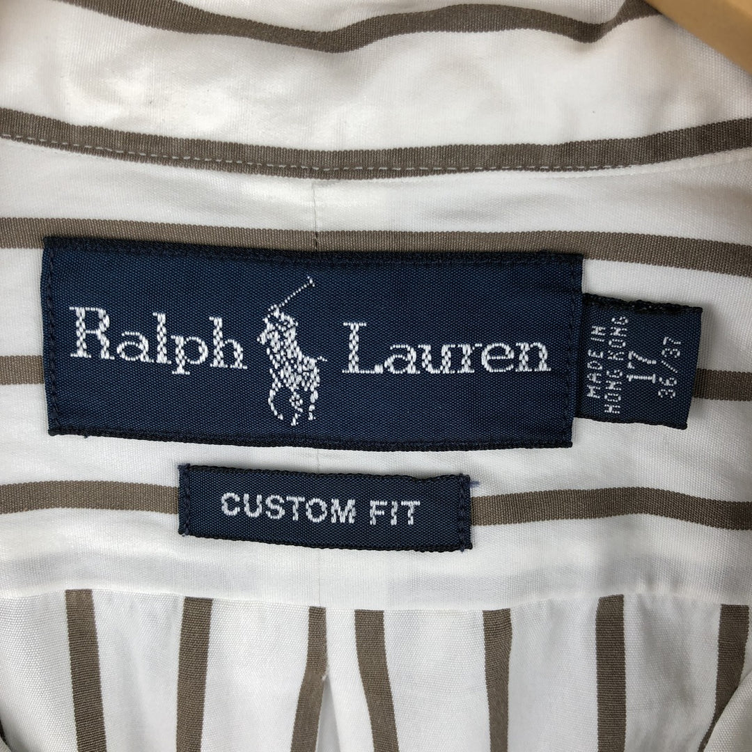 Ralph Lauren CUSTOM FIT long sleeve button down check shirt men's XL size cotton white type Vintage Second Hand