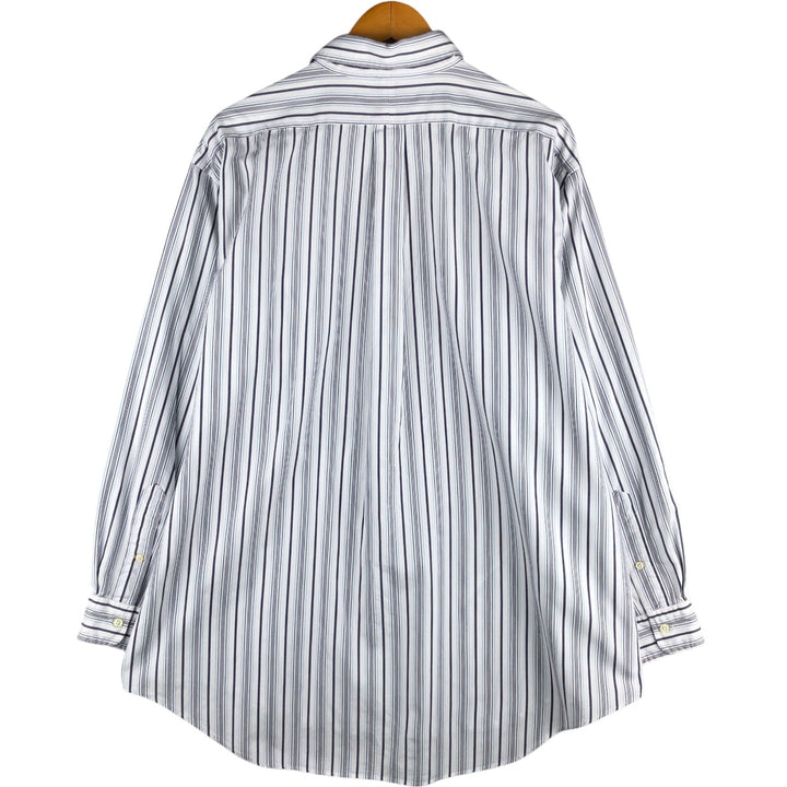 Ralph Lauren YARMOUTH Multi-stripe Long Sleeve Button-down Striped Shirt Men's XL cotton white type Vintage Second Hand