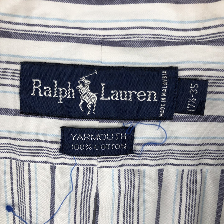 Ralph Lauren YARMOUTH Multi-stripe Long Sleeve Button-down Striped Shirt Men's XL cotton white type Vintage Second Hand