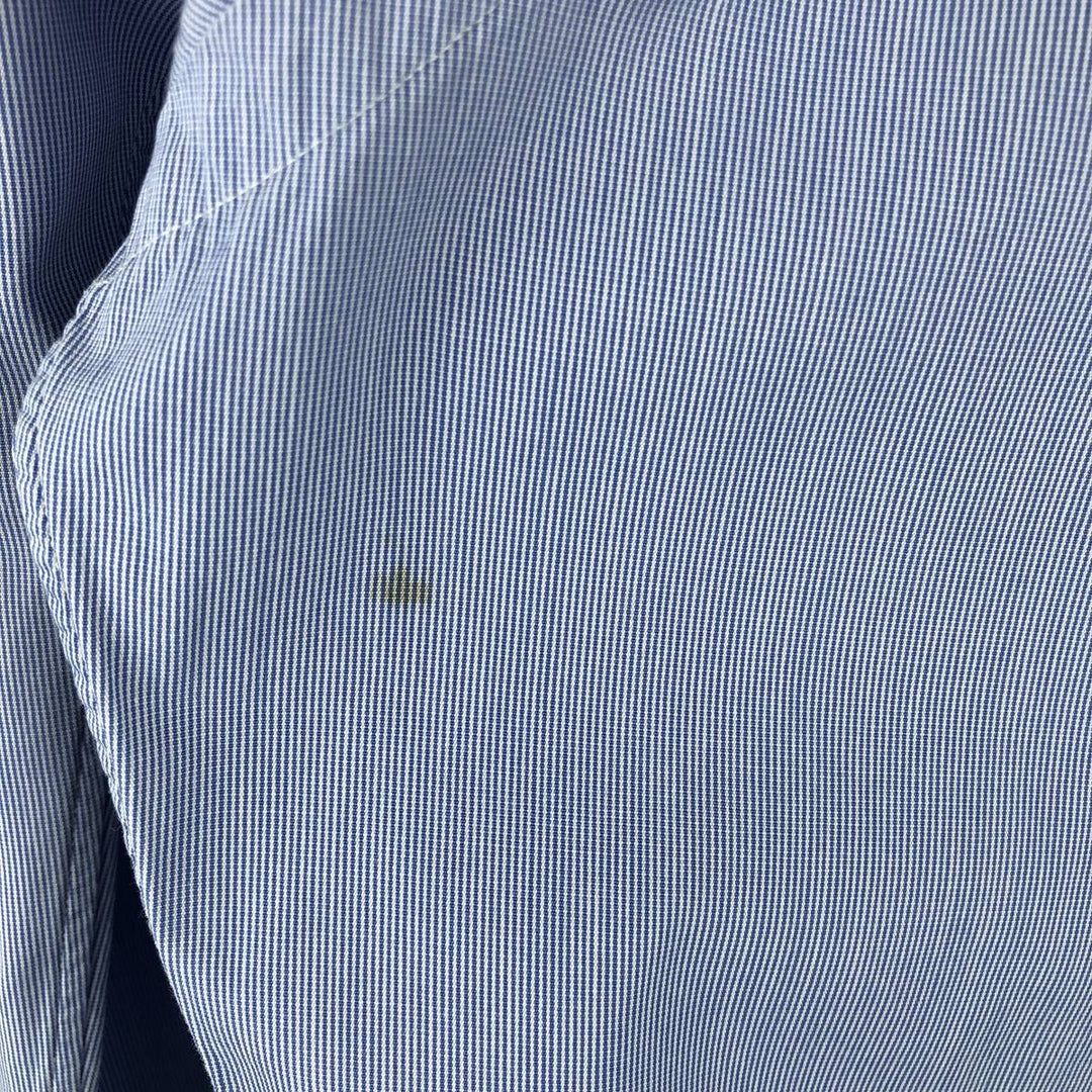 Ralph Lauren CUSTOM FIT long sleeve button down striped shirt men's size L cotton Blue type light blue Vintage Second Hand