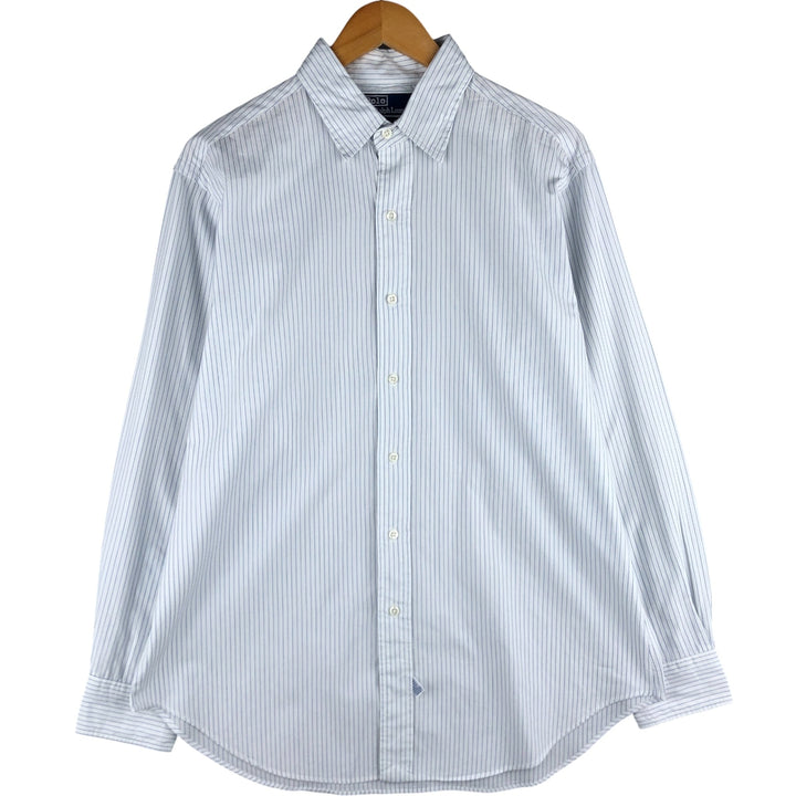 Ralph Lauren POLO by Ralph Lauren Long Sleeve Striped Shirt Men's Size L cotton white type Vintage Second Hand