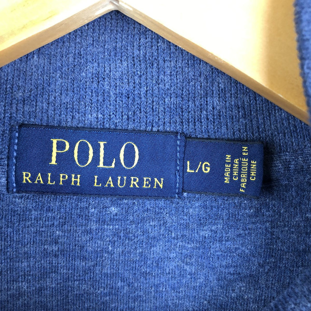 Ralph Lauren POLO RALPH LAUREN Half-zip sweatshirt, sweatshirt, men's size L cotton navy blue type Vintage Second Hand