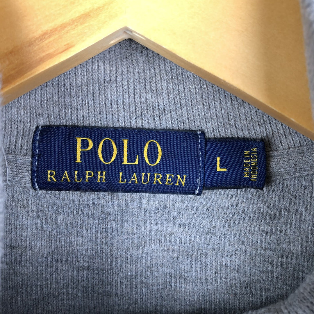 Vintage Ralph Lauren POLO RALPH LAUREN half-zip sweatshirt, size L, men's. cotton gray type Vintage Second Hand