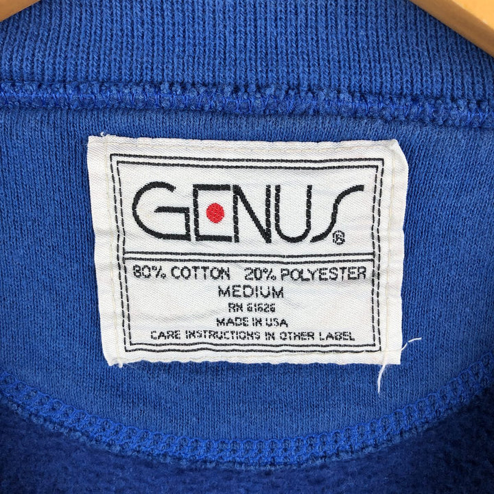 2000'S GENUS MICKEY MOUSE Mickey Mouse character sweatshirt, Made in USA, Men's size M cotton blue type Vintage Second Hand