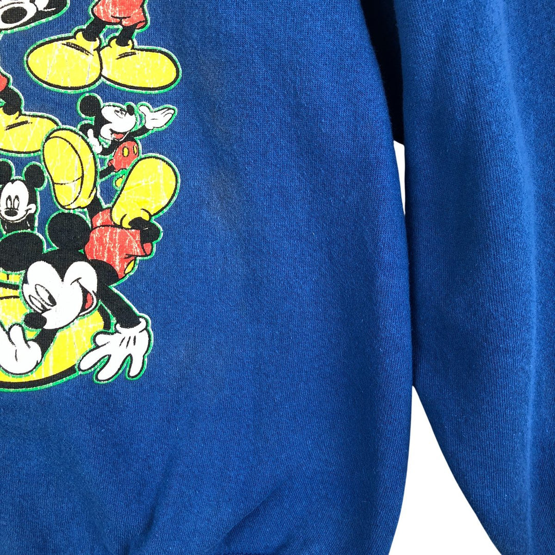 2000'S GENUS MICKEY MOUSE Mickey Mouse character sweatshirt, Made in USA, Men's size M cotton blue type Vintage Second Hand