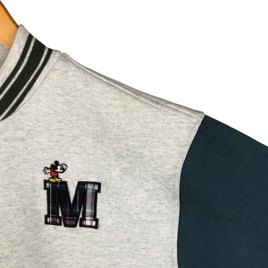 90'S Mickey and Co. Mickey Mouse Sweatshirt Varsity Jacket, Men's Size L, Vintage unclear Green type dark green Vintage Second Hand