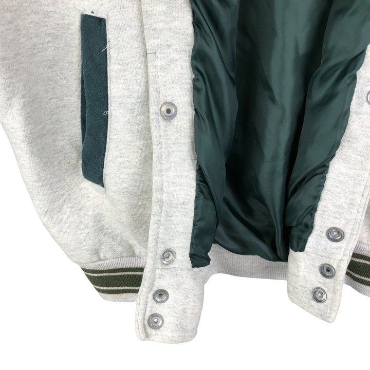 90'S Mickey and Co. Mickey Mouse Sweatshirt Varsity Jacket, Men's Size L, Vintage unclear Green type dark green Vintage Second Hand