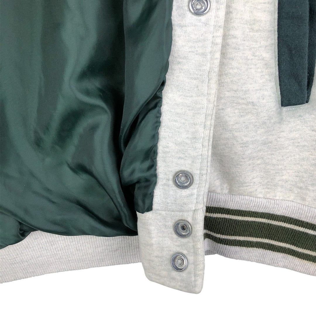 90'S Mickey and Co. Mickey Mouse Sweatshirt Varsity Jacket, Men's Size L, Vintage unclear Green type dark green Vintage Second Hand