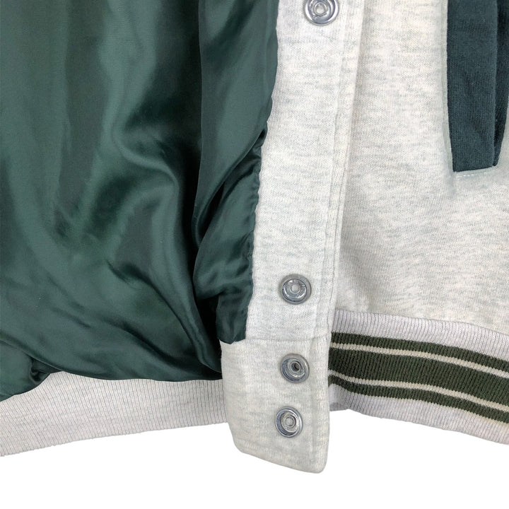 90'S Mickey and Co. Mickey Mouse Sweatshirt Varsity Jacket, Men's Size L, Vintage unclear Green type dark green Vintage Second Hand