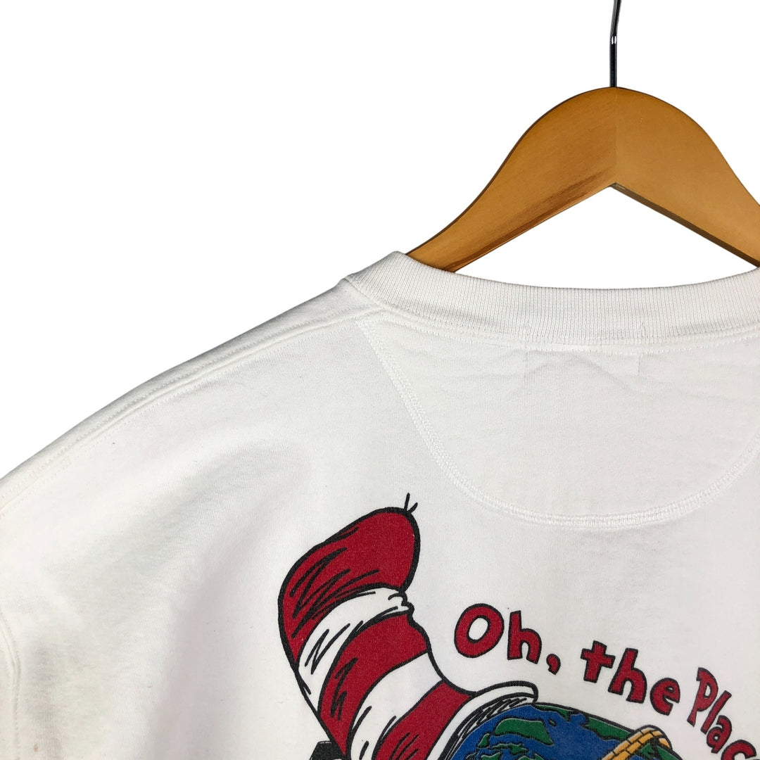 Vintage 90'S Jerseys Cat in the Hat character sweatshirt, Made in USA, Men's XL cotton white type Vintage Second Hand