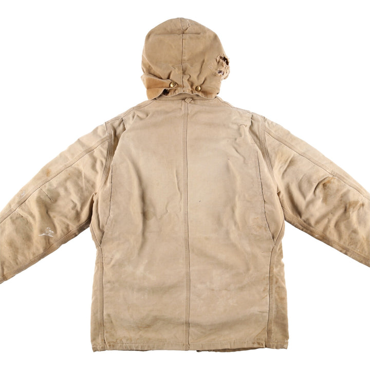 1980'S Carhartt 100th Anniversary Model Padded Traditional Coat Duck Full Zip Parka Men's XL Vintage cotton Beige type Vintage Second Hand