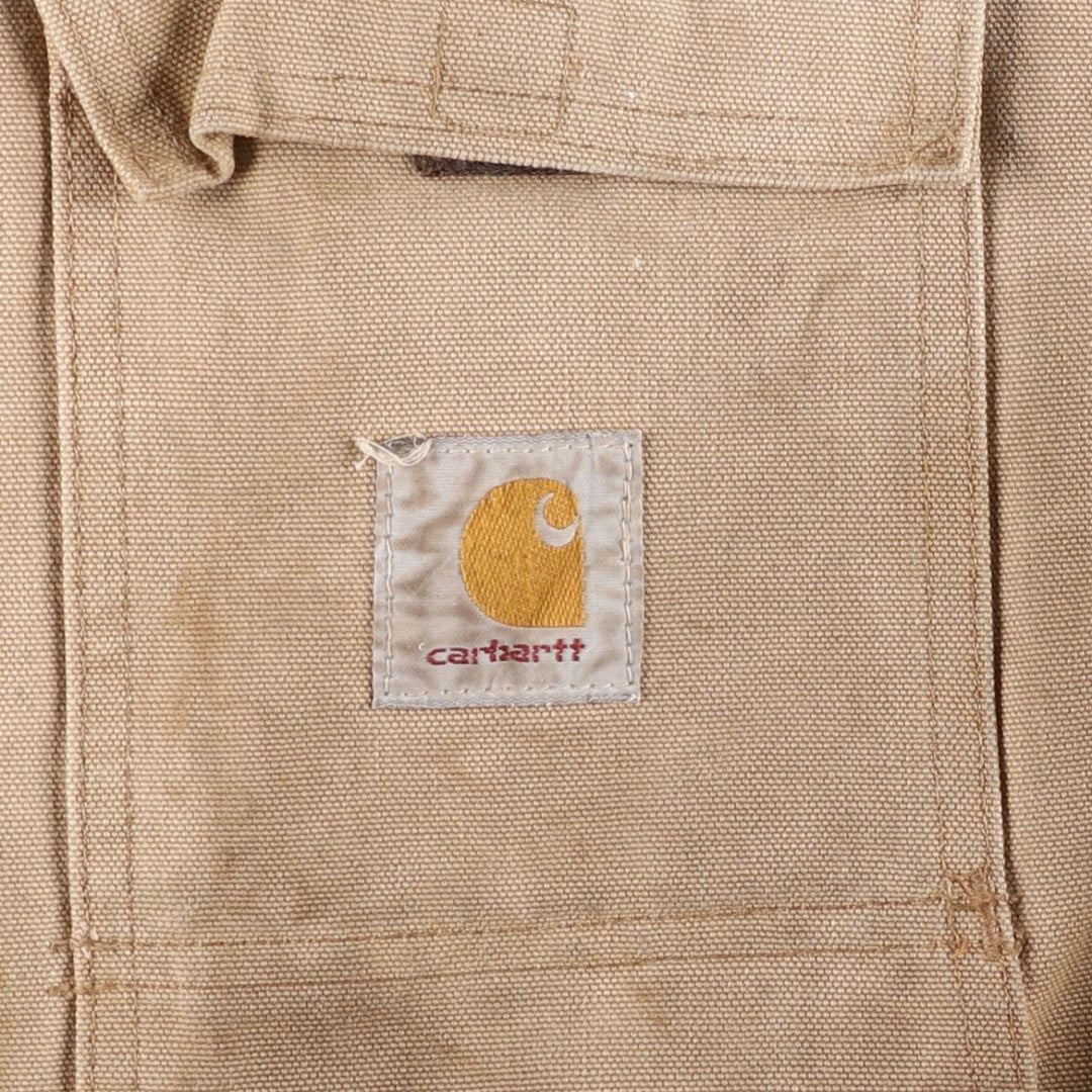1980'S Carhartt 100th Anniversary Model Padded Traditional Coat Duck Full Zip Parka Men's XL Vintage cotton Beige type Vintage Second Hand