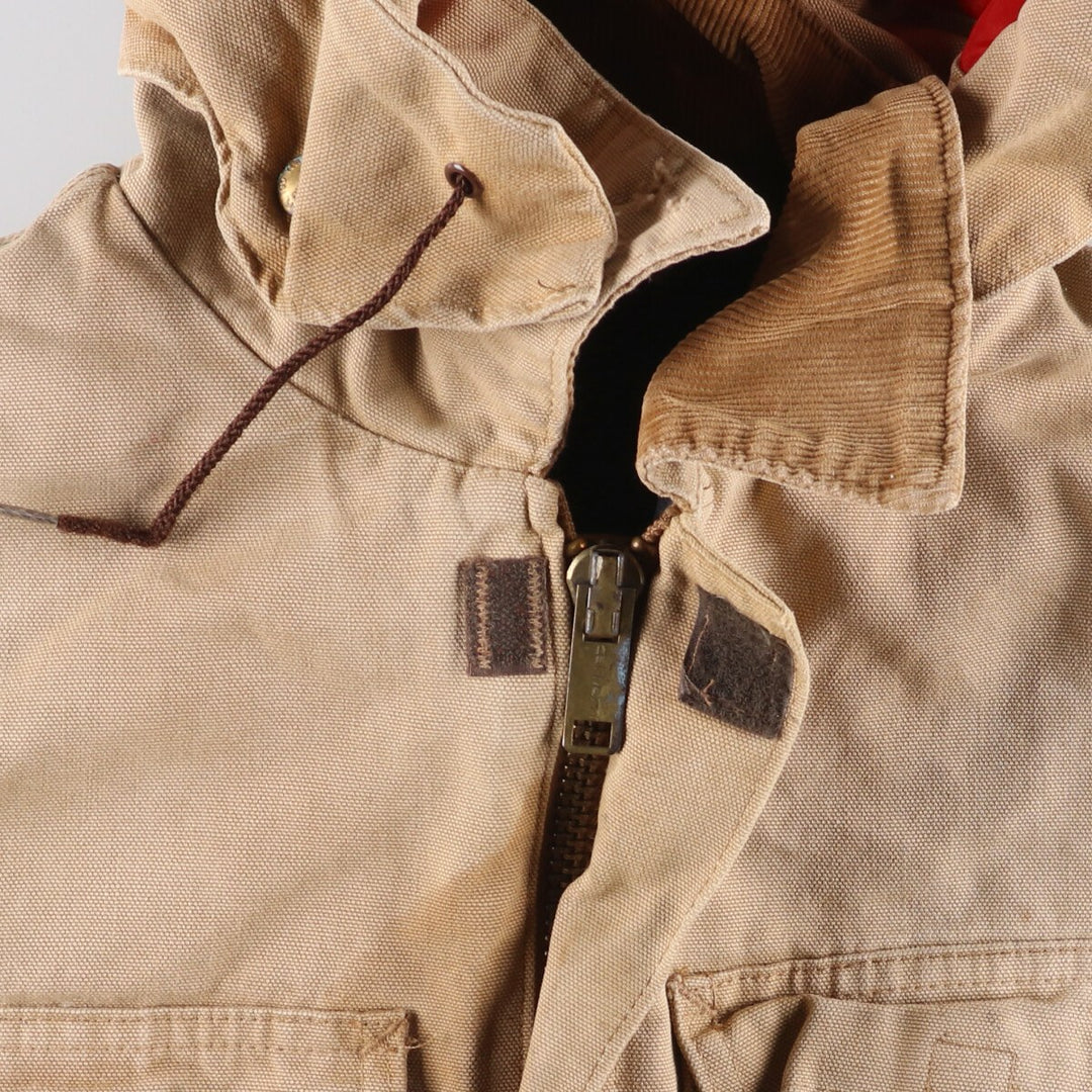 1980'S Carhartt 100th Anniversary Model Padded Traditional Coat Duck Full Zip Parka Men's XL Vintage cotton Beige type Vintage Second Hand
