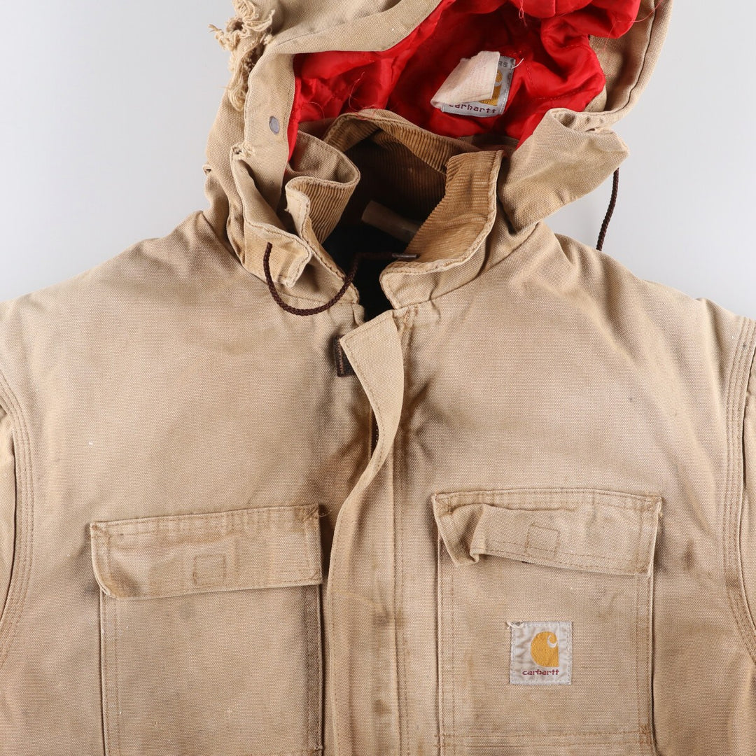 1980'S Carhartt 100th Anniversary Model Padded Traditional Coat Duck Full Zip Parka Men's XL Vintage cotton Beige type Vintage Second Hand
