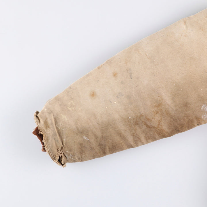 1980'S Carhartt 100th Anniversary Model Padded Traditional Coat Duck Full Zip Parka Men's XL Vintage cotton Beige type Vintage Second Hand