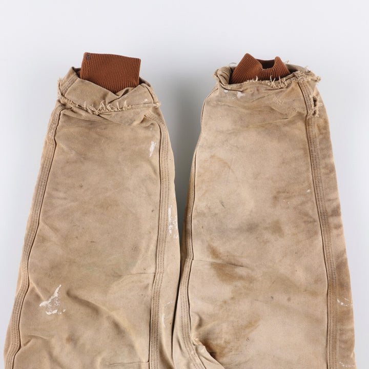 1980'S Carhartt 100th Anniversary Model Padded Traditional Coat Duck Full Zip Parka Men's XL Vintage cotton Beige type Vintage Second Hand