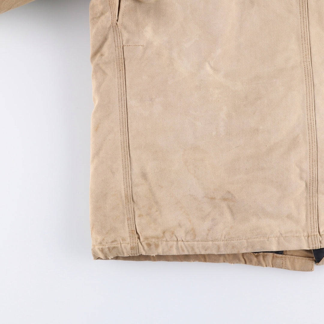 1980'S Carhartt 100th Anniversary Model Padded Traditional Coat Duck Full Zip Parka Men's XL Vintage cotton Beige type Vintage Second Hand