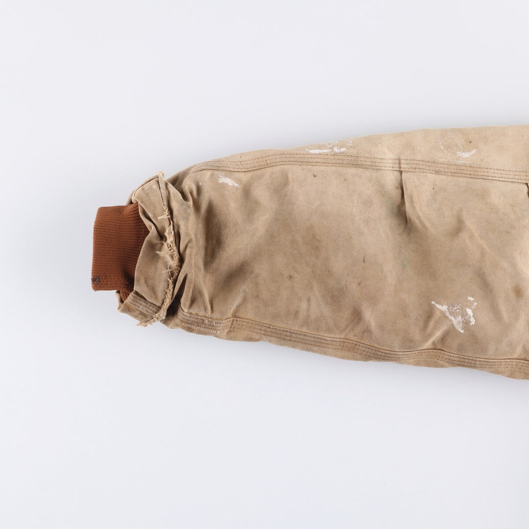 1980'S Carhartt 100th Anniversary Model Padded Traditional Coat Duck Full Zip Parka Men's XL Vintage cotton Beige type Vintage Second Hand