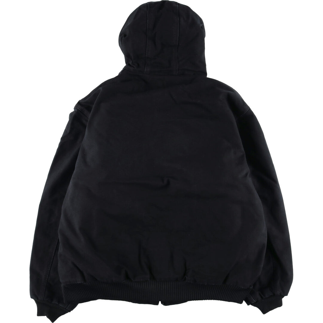 2000'S Carhartt Active Jacket, Padded, Advertising Duck Full Zip Hoodie, Men's XL cotton black type Vintage Second Hand