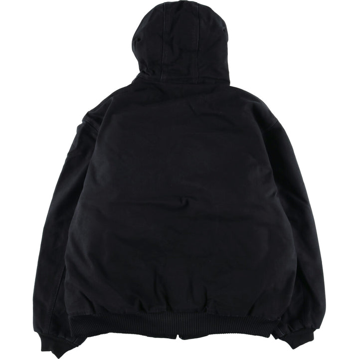 2000'S Carhartt Active Jacket, Padded, Advertising Duck Full Zip Hoodie, Men's XL cotton black type Vintage Second Hand