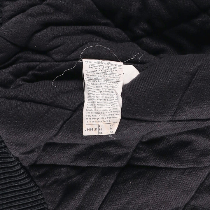 2000'S Carhartt Active Jacket, Padded, Advertising Duck Full Zip Hoodie, Men's XL cotton black type Vintage Second Hand