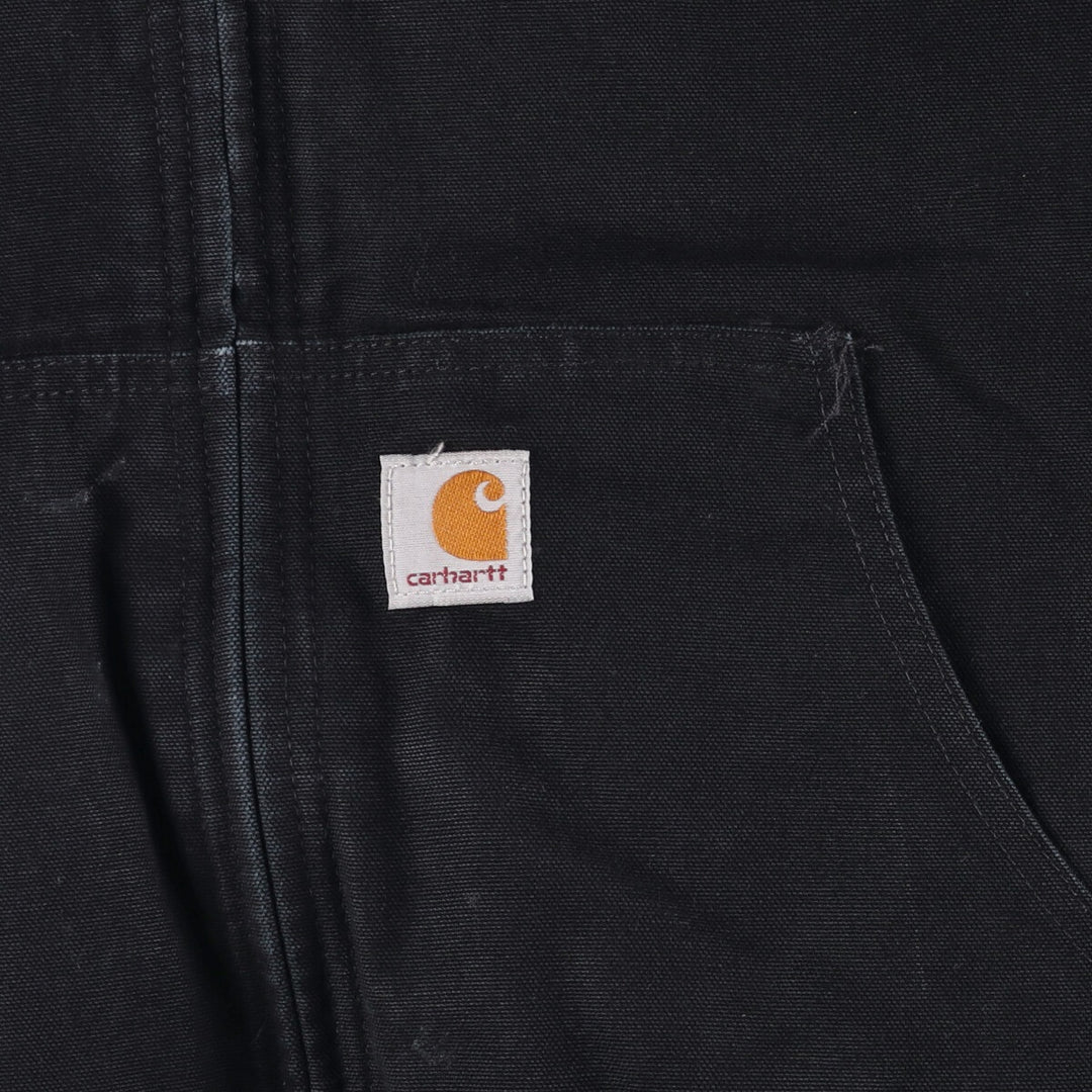 2000'S Carhartt Active Jacket, Padded, Advertising Duck Full Zip Hoodie, Men's XL cotton black type Vintage Second Hand