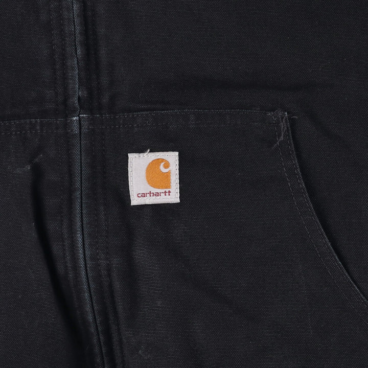 2000'S Carhartt Active Jacket, Padded, Advertising Duck Full Zip Hoodie, Men's XL cotton black type Vintage Second Hand