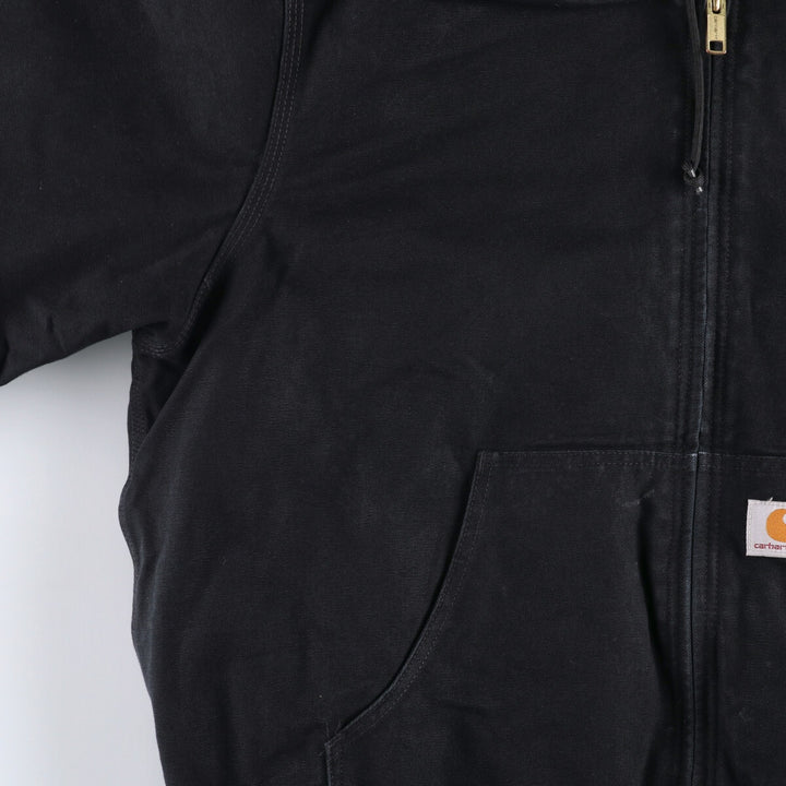 2000'S Carhartt Active Jacket, Padded, Advertising Duck Full Zip Hoodie, Men's XL cotton black type Vintage Second Hand